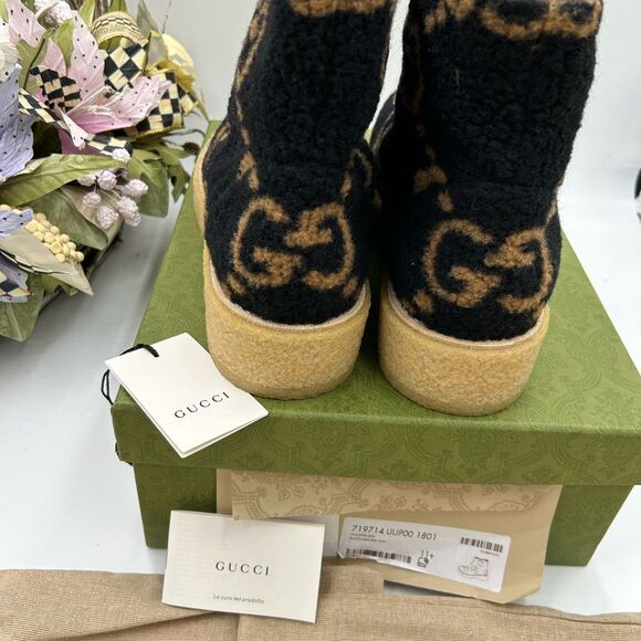 Men, Gucci, jumbo logo GG wool boots size 11.5!made in Italy - Picture 7 of 12